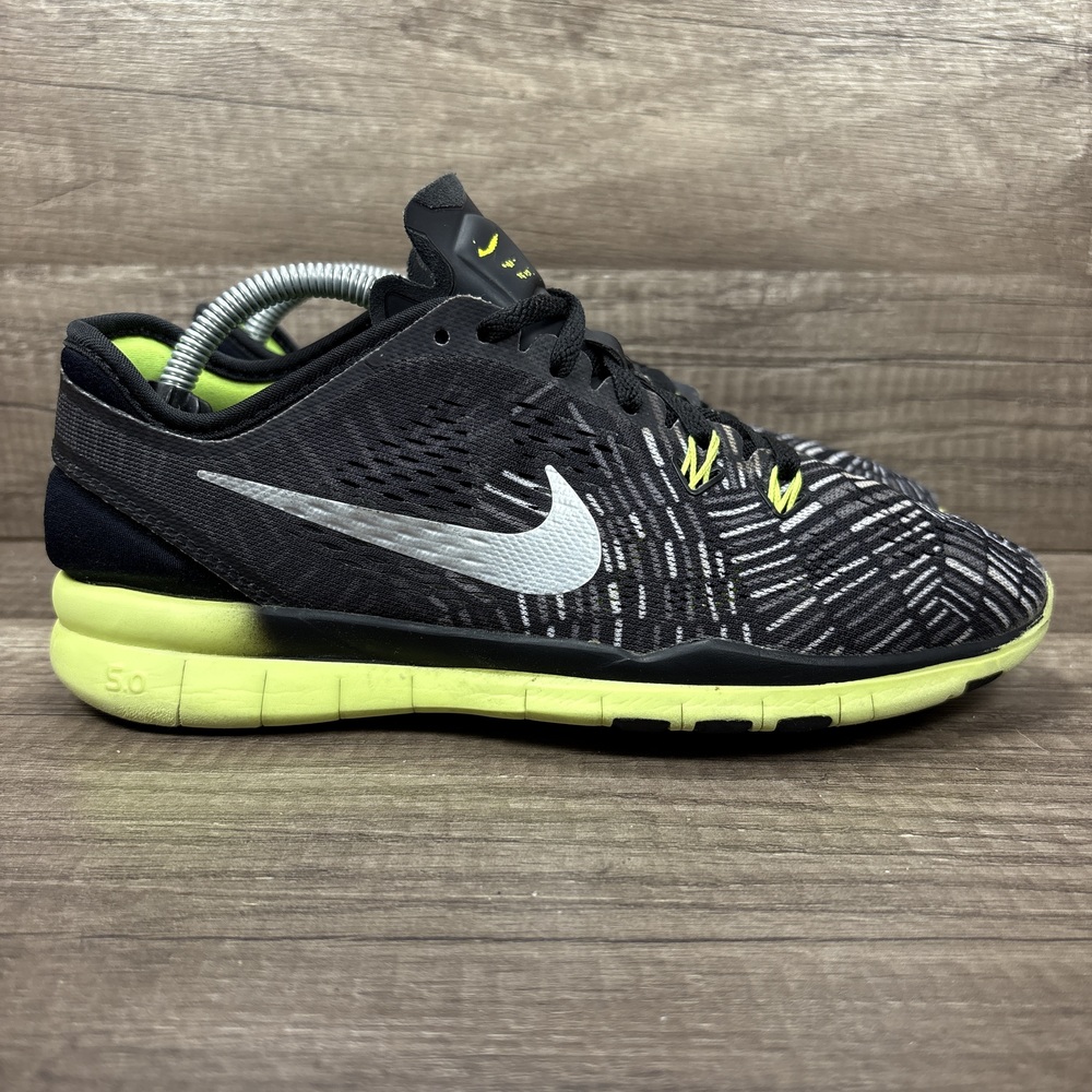Nike Free TR Fit 5 Black Green Womens US Size 6 704695-017 Running Shoes